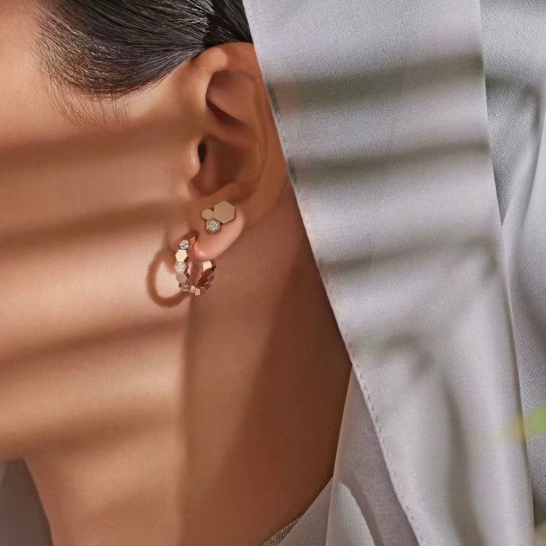Boucles d'oreilles en argent sterling S 925 incrustées de diamants