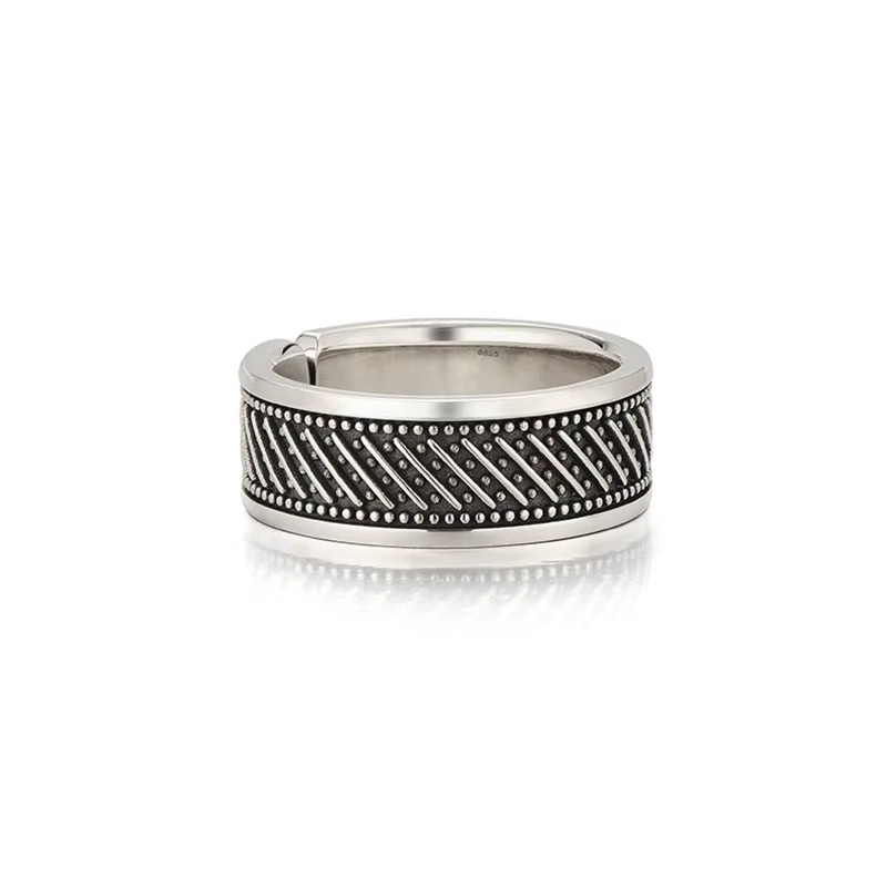 Bague géométrique minimaliste pour hommes
