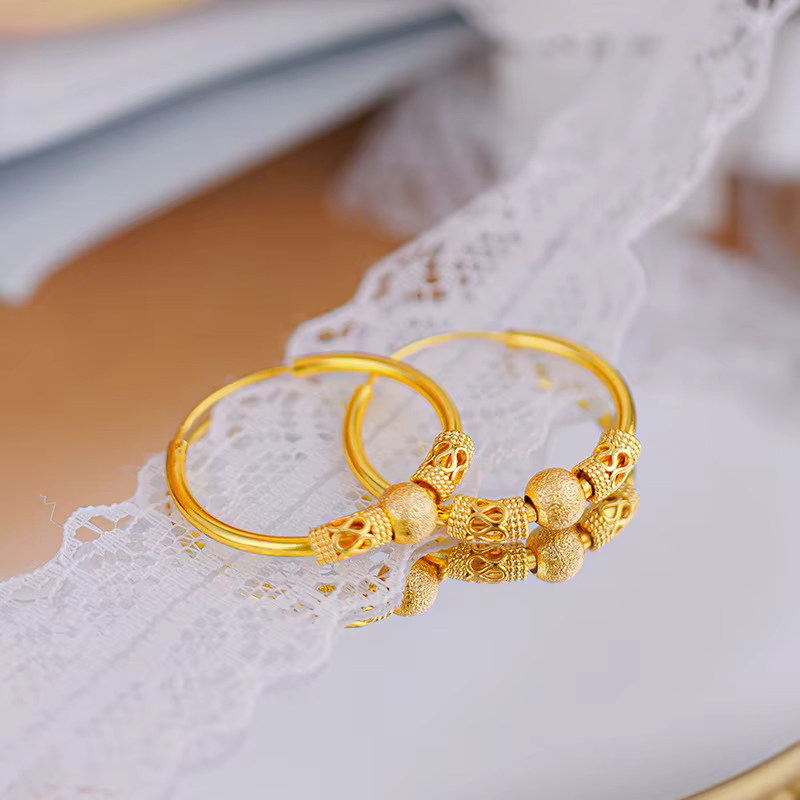 Boucles d'oreilles en or jaune 18 carats pour femmes