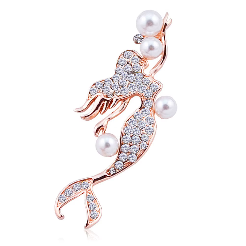 Broche sirène en perles de mer pour femmes