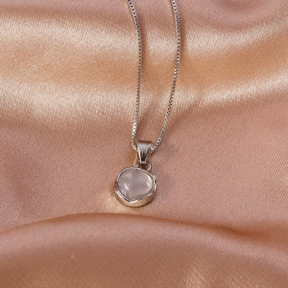Aihua – collier rond minimaliste avec pendentif en opale pour femmes