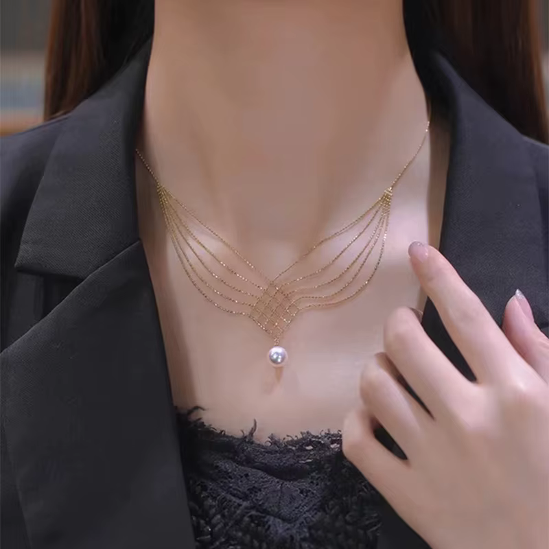 Jpacks-Colliers pendentif perle vintage pour femme