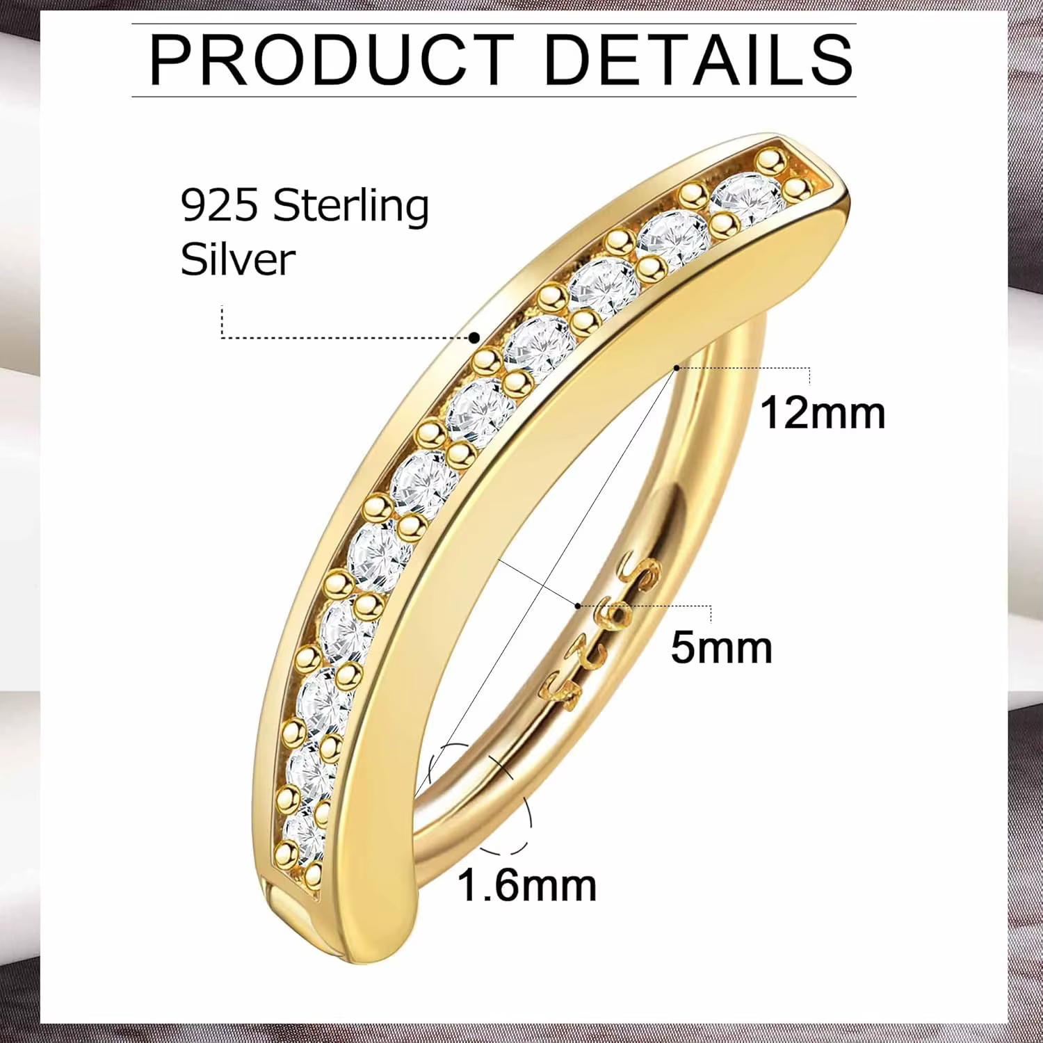 Anneaux de nombril plaqués or 18 carats pour femmes