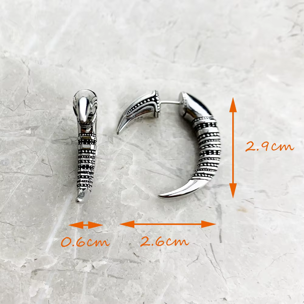 Boucles d'oreilles vintage en argent regardé 925 pour femme