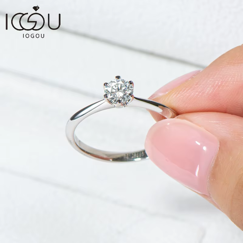 IOGOU – bagues en diamant Mosanite pour femmes