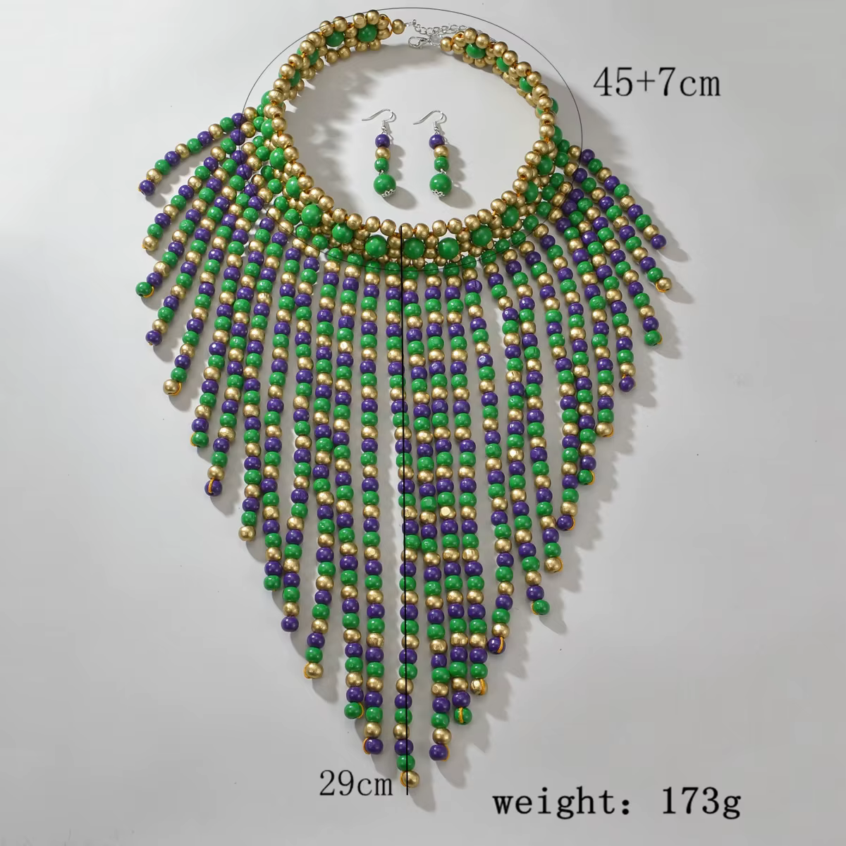 Ensemble collier et boucles d'oreilles tendance