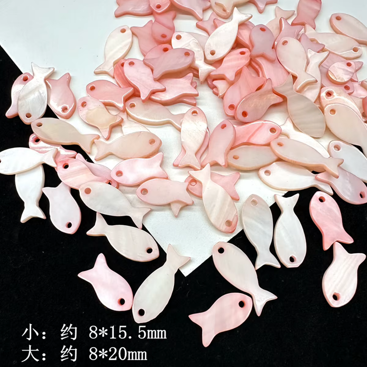 10 pendentifs en nacre en forme de poisson pour la fabrication de bijoux