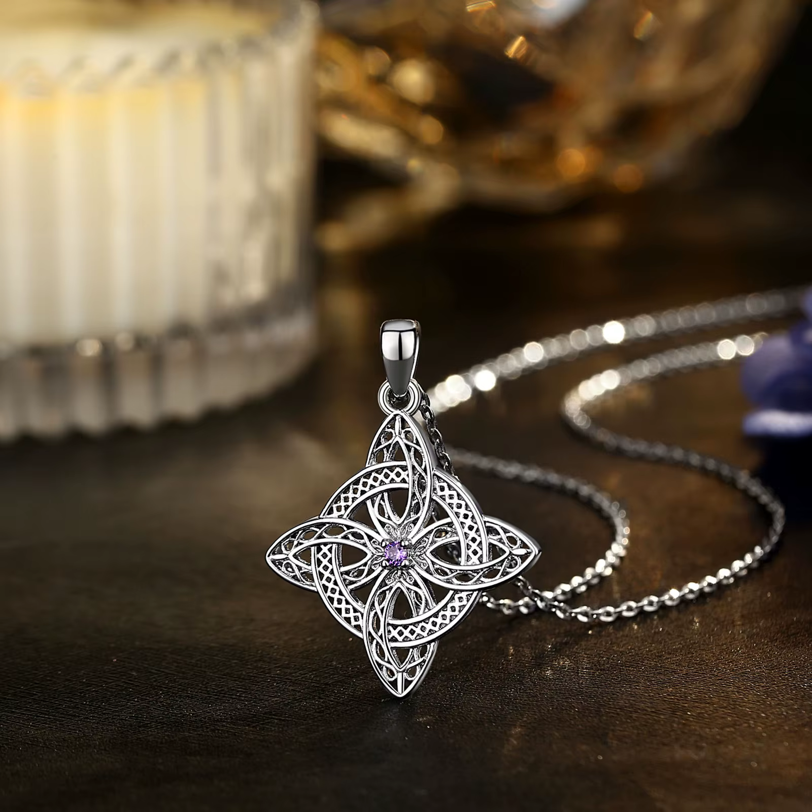 AEONSLOVE – pendentif en zircone avec nœud de sorcière magique