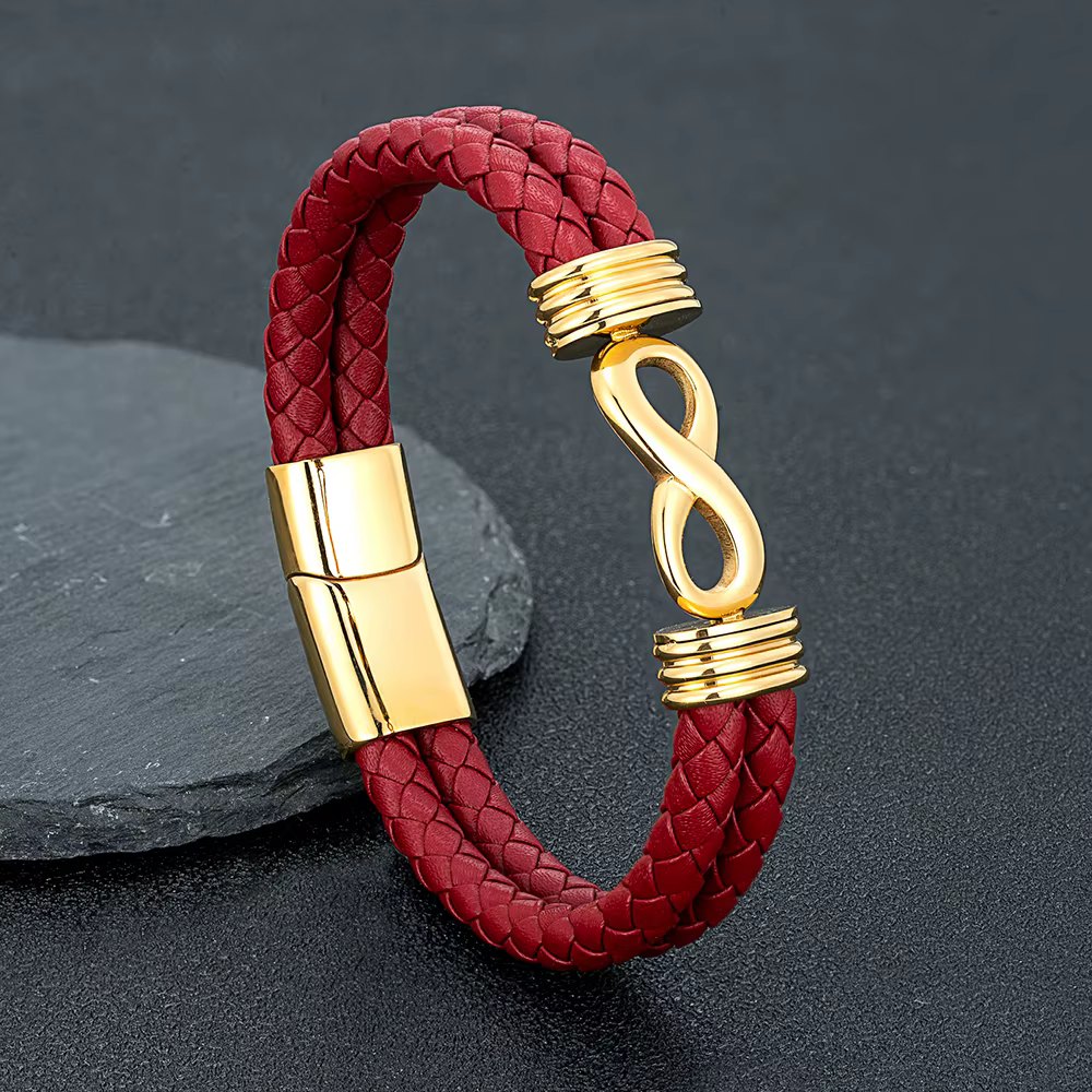 Bracelets en cuir numéro 8 pour hommes
