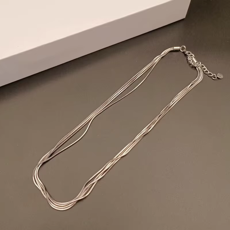 Collier multi-distributeur en argent regardé 925 pour femme