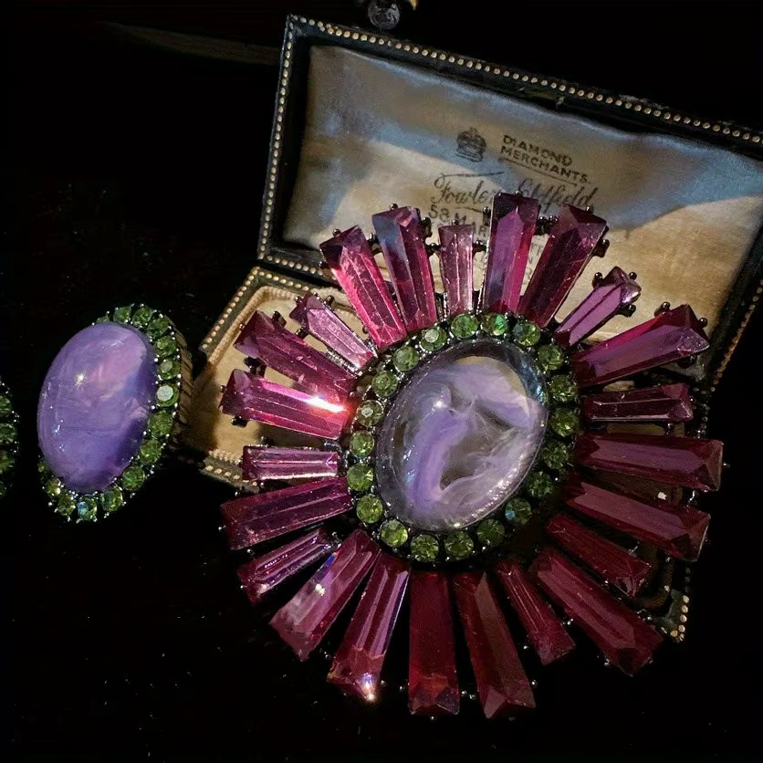 Broches Vintage baroques de luxe en strass