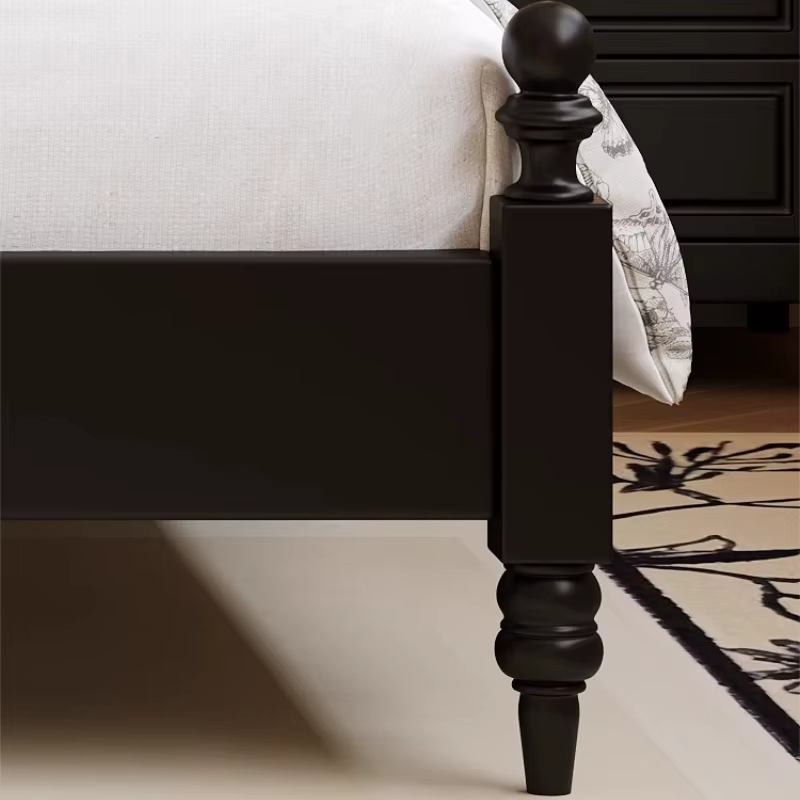 Lit Double de rangement noir haut de gamme chambre moderne Style français lit en bois famille Camarotes Para dortoir meubles de maison