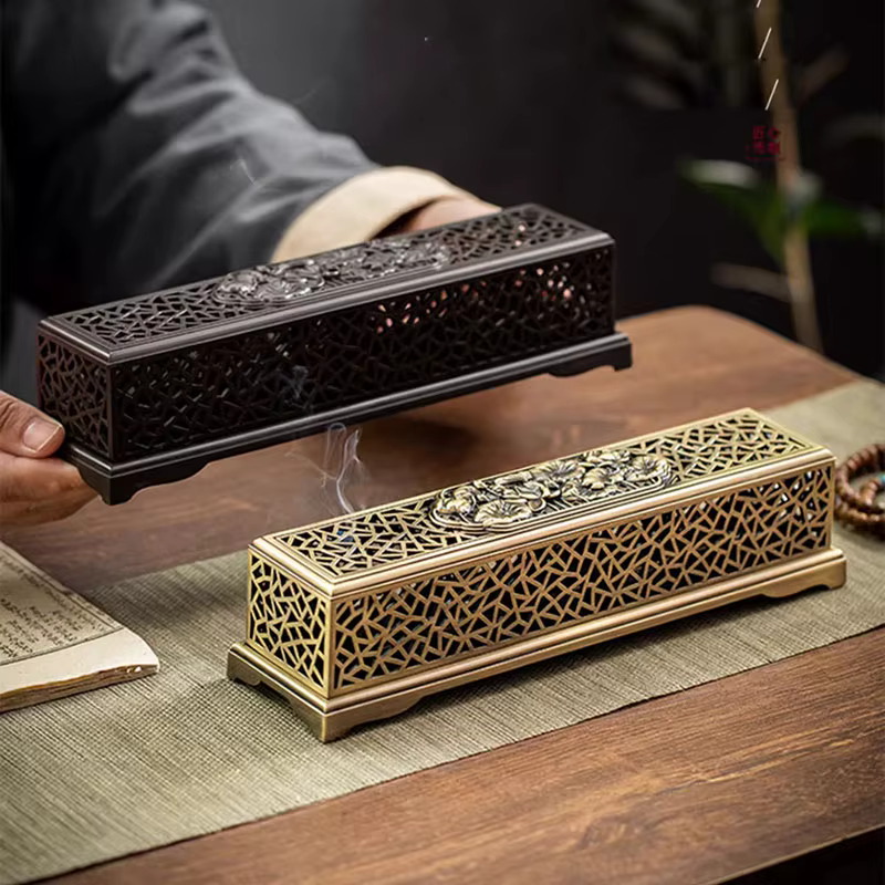 Brûleur d'encens en cuivre de Style chinois traditionnel