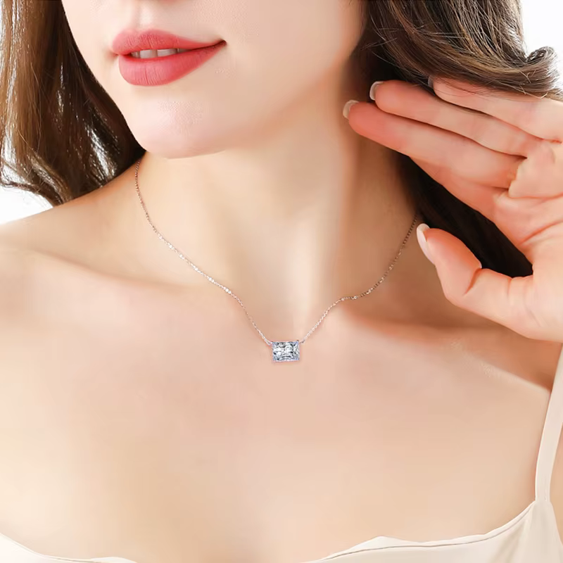 DJMAX classique femmes Moissanite collier pendentif Original 925 en argent Sterling bijoux