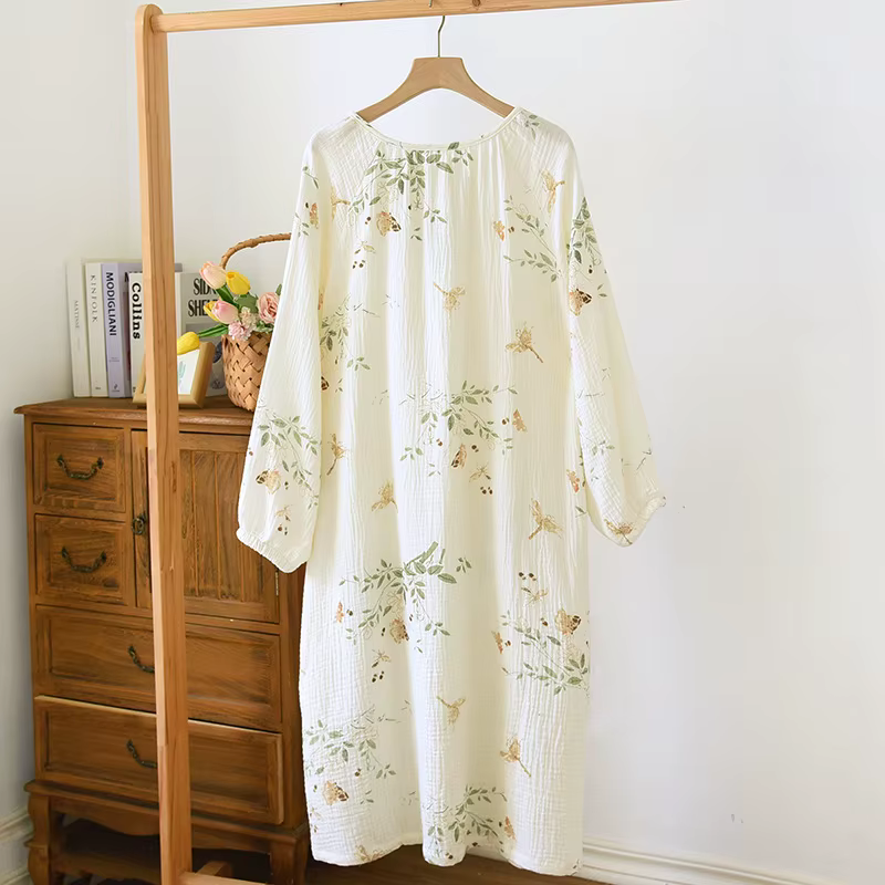 Robes à fleurs en gaze de coton 100% pour femmes