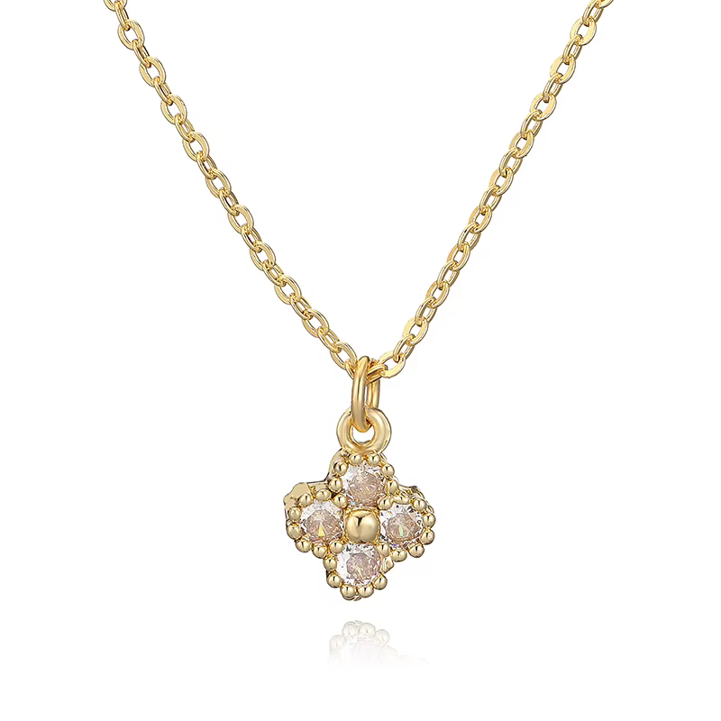 HECHENG, collier en pierre CZ plaqué or 18 carats pour femmes