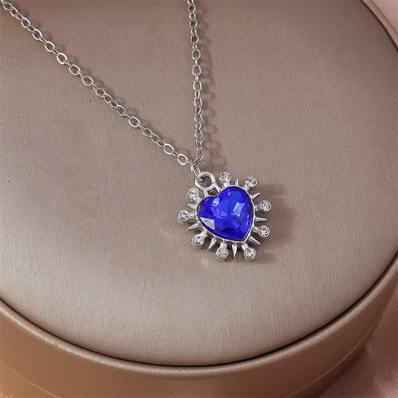 Aihua nouveau Titanic coeur d'océan bleu amour pour toujours pendentif collier pour femmes filles fête Festival bijoux cadeaux