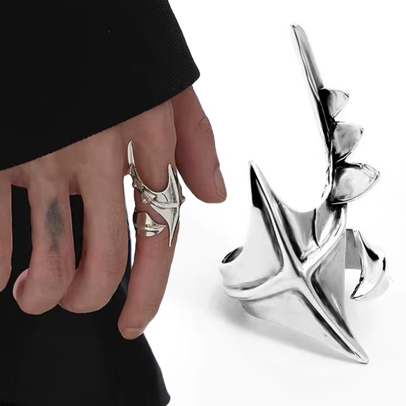 Cyberpunk Alien – bague irrégulière unisexe