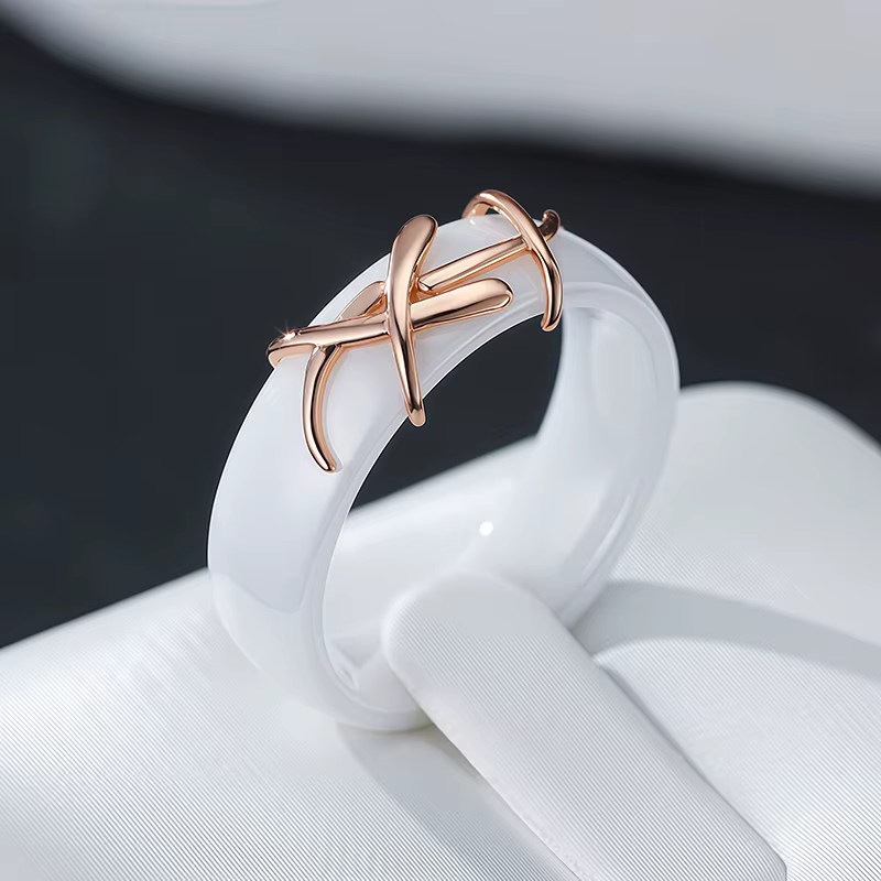 Wbmqda – bagues en céramique blanche de 7mm de largeur pour femmes
