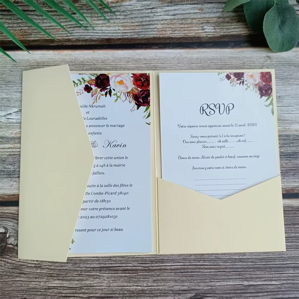 Poche d'enveloppe d'invitation 25 pièces