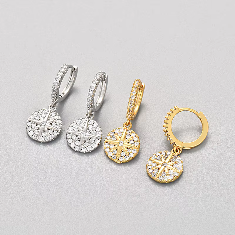 Boucles d'oreilles rondes en argent Sterling 925 pour femmes