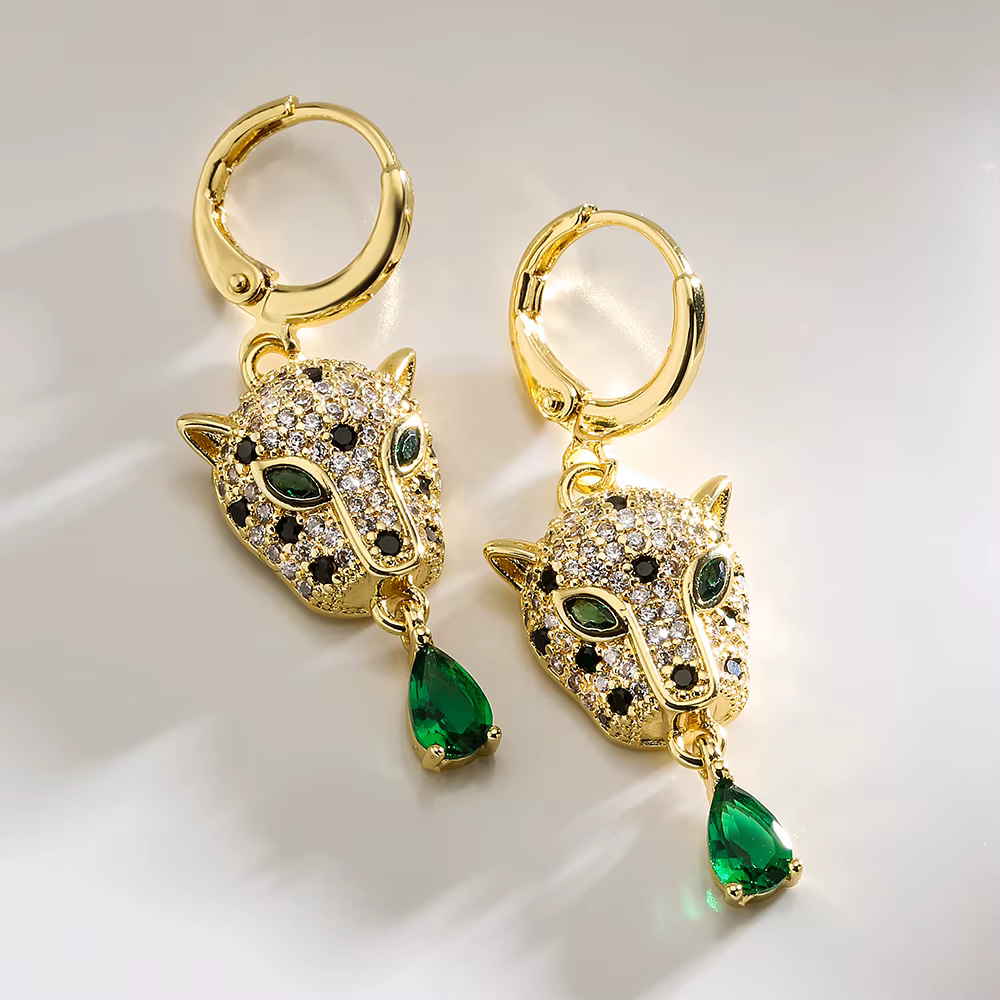 Mafisar nouveau plaqué or Zircon haute qualité mode luxe Animal léopard boucles d'oreilles femmes Hip-Hop personnalité Senior bijoux