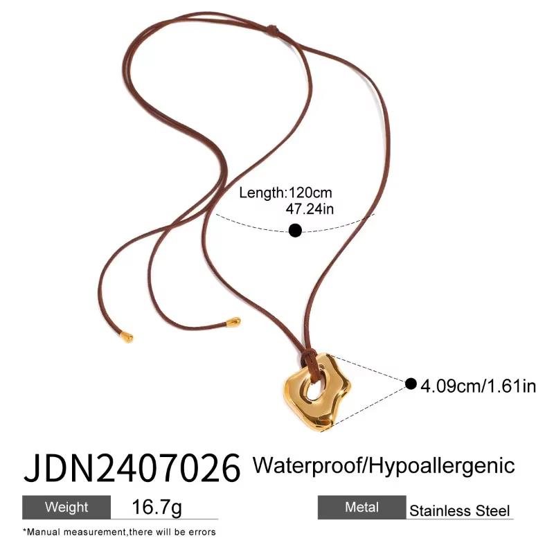 Collier pendentif creux lisse pour femme
