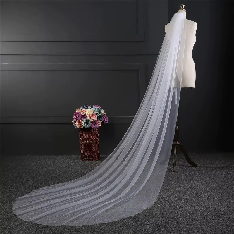 Voile de Mariage Élégant de 3 Mètres de Long pour Patients