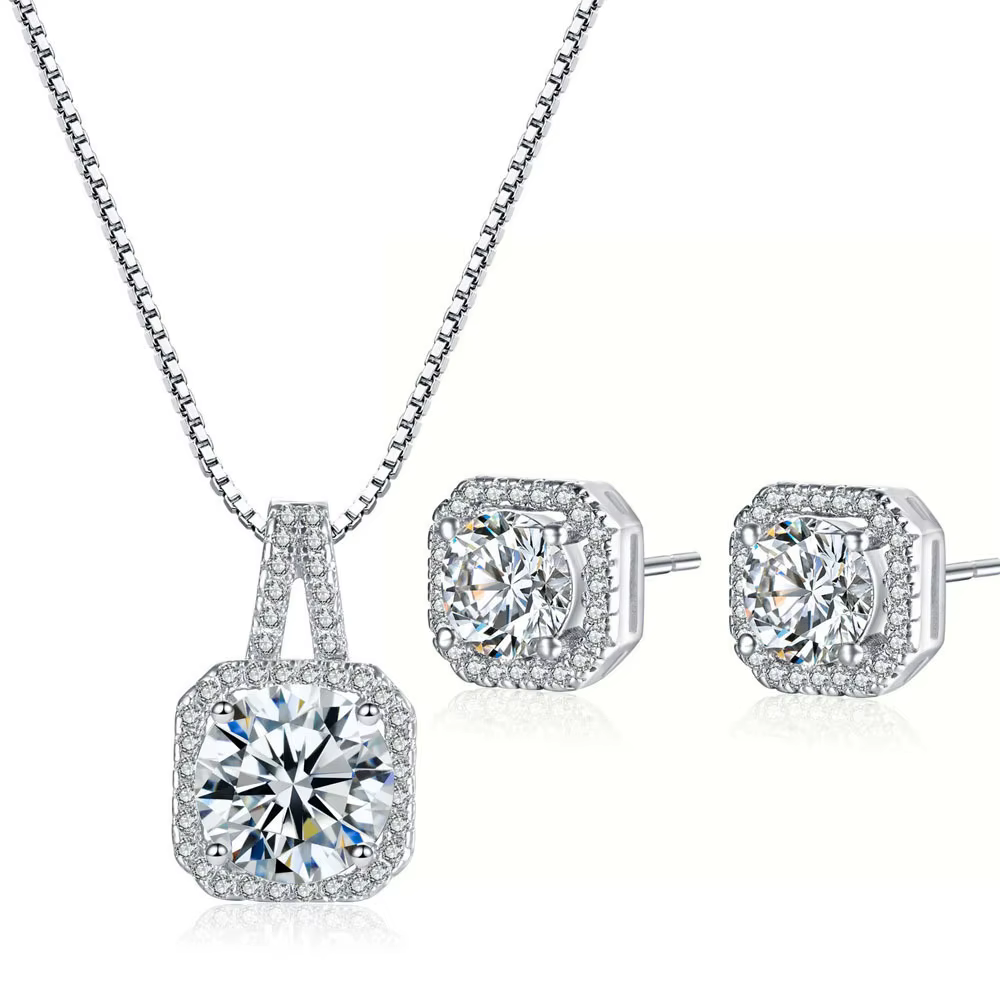 Genuin-Ensembles de bijoux en argent regardé 925 pour femmes