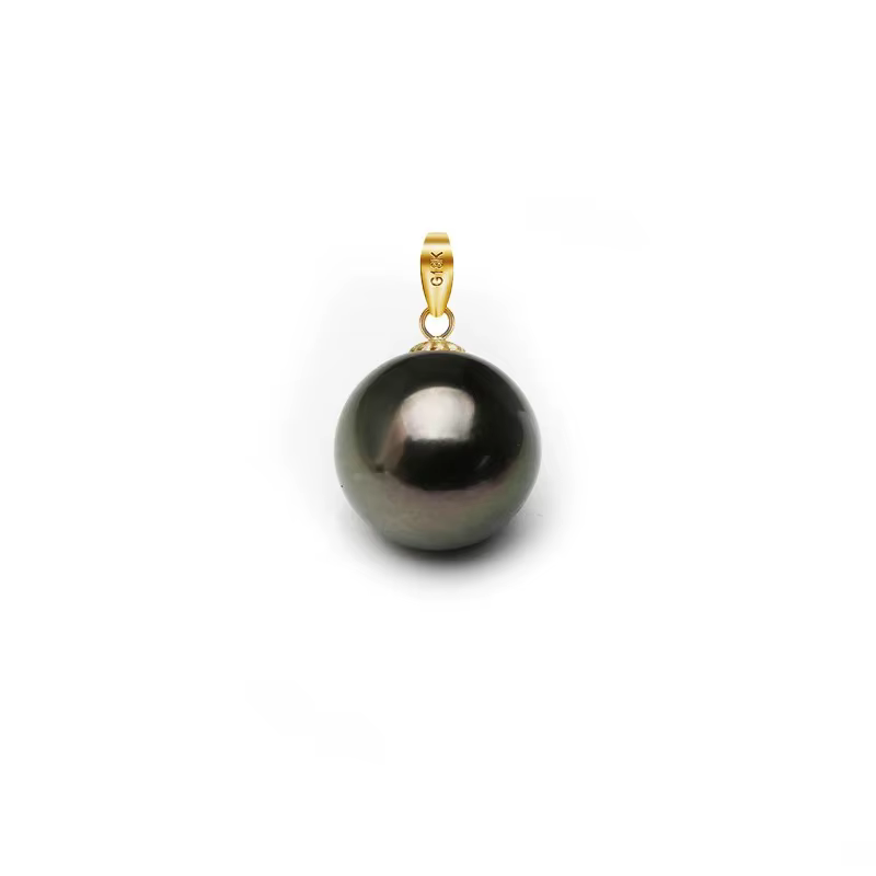 Pendentif en perles de tahiti noires naturelles pour femmes