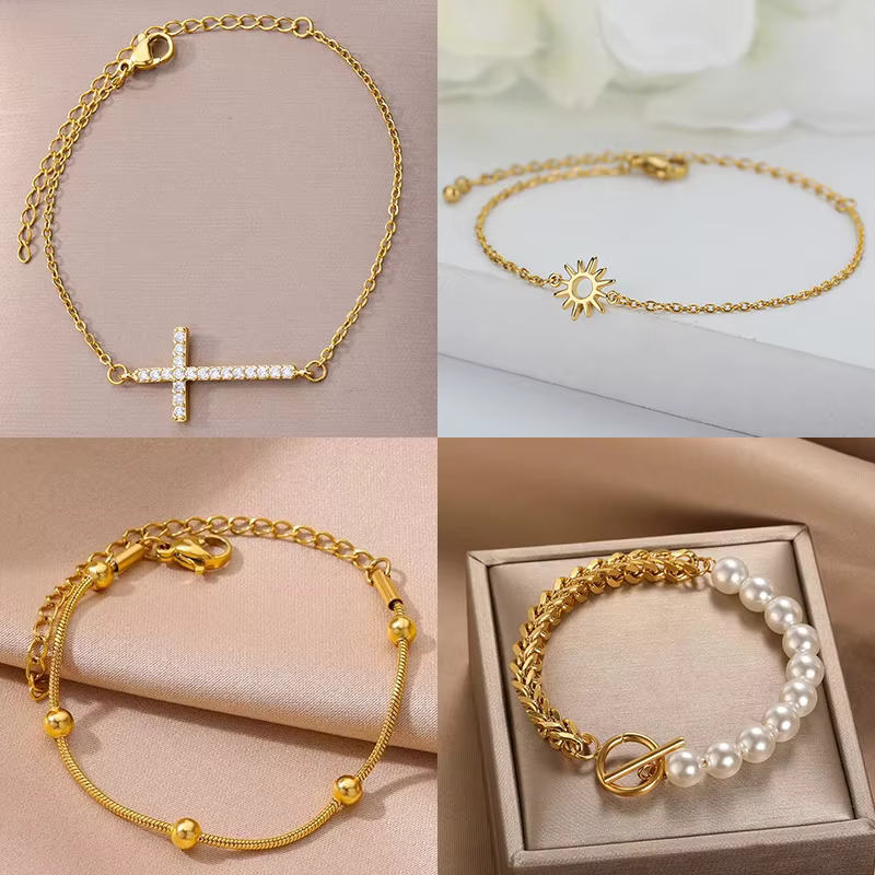 Bracelets croix en cristal pour hommes et femmes