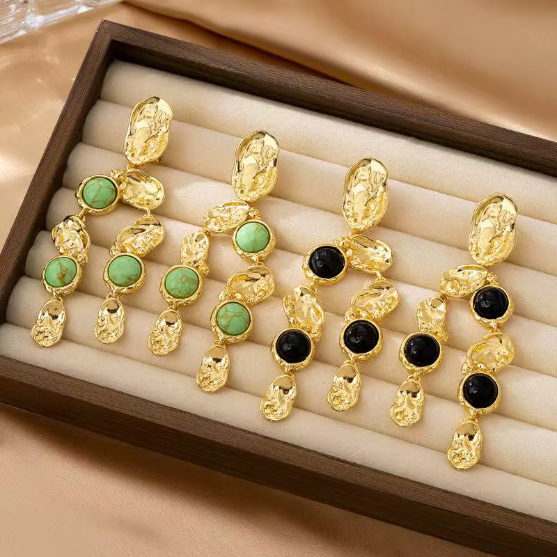 Boucles d'oreilles en pierres précieuses Os multicolores de haute qualité européennes et américaines
