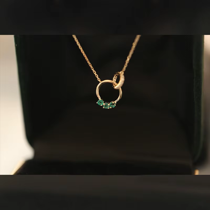 Collier en argent plaqué or 14 carats pour femme