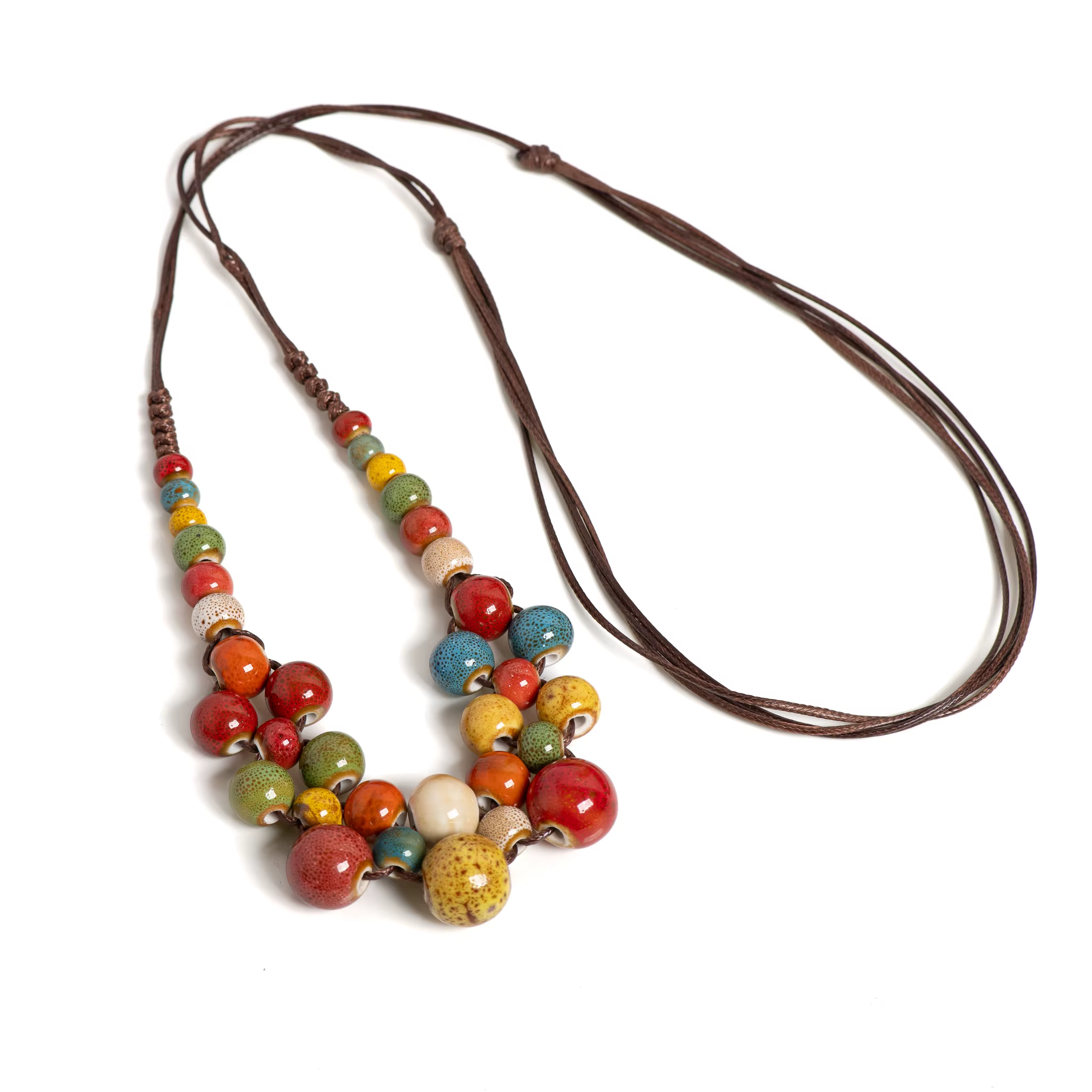 Collier en céramique coloré fait à la main pour femme
