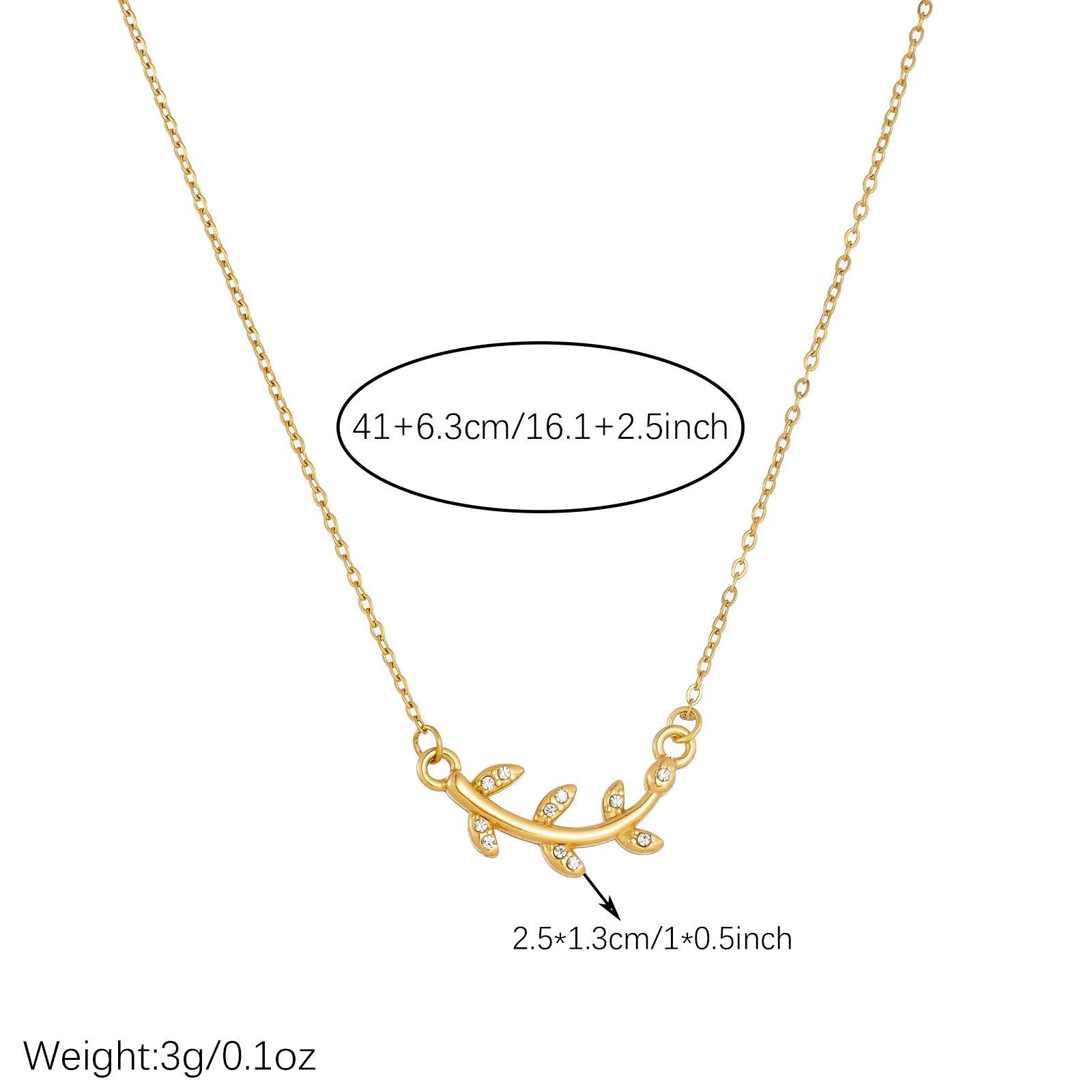 DIEYURO – collier classique en acier inoxydable 316L doré avec feuilles incrustées de Zircon pour femmes