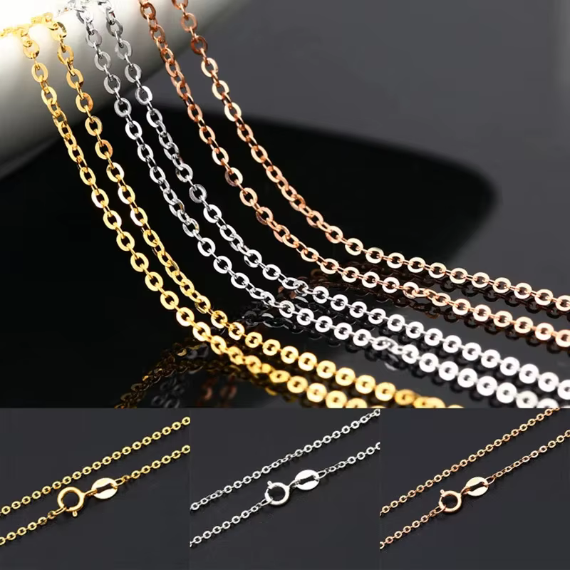 Collier clavicule à maillons toriques en or 18K Au750 pour femmes