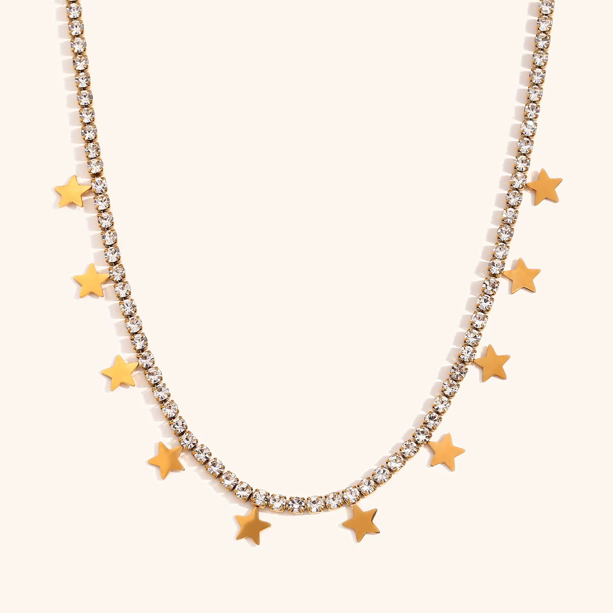 Collier en acier inoxydable brillant pour femme