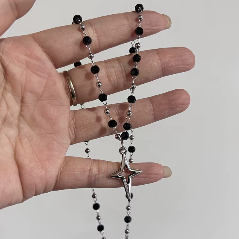 Collier pendentif pentagramme pour femmes et filles