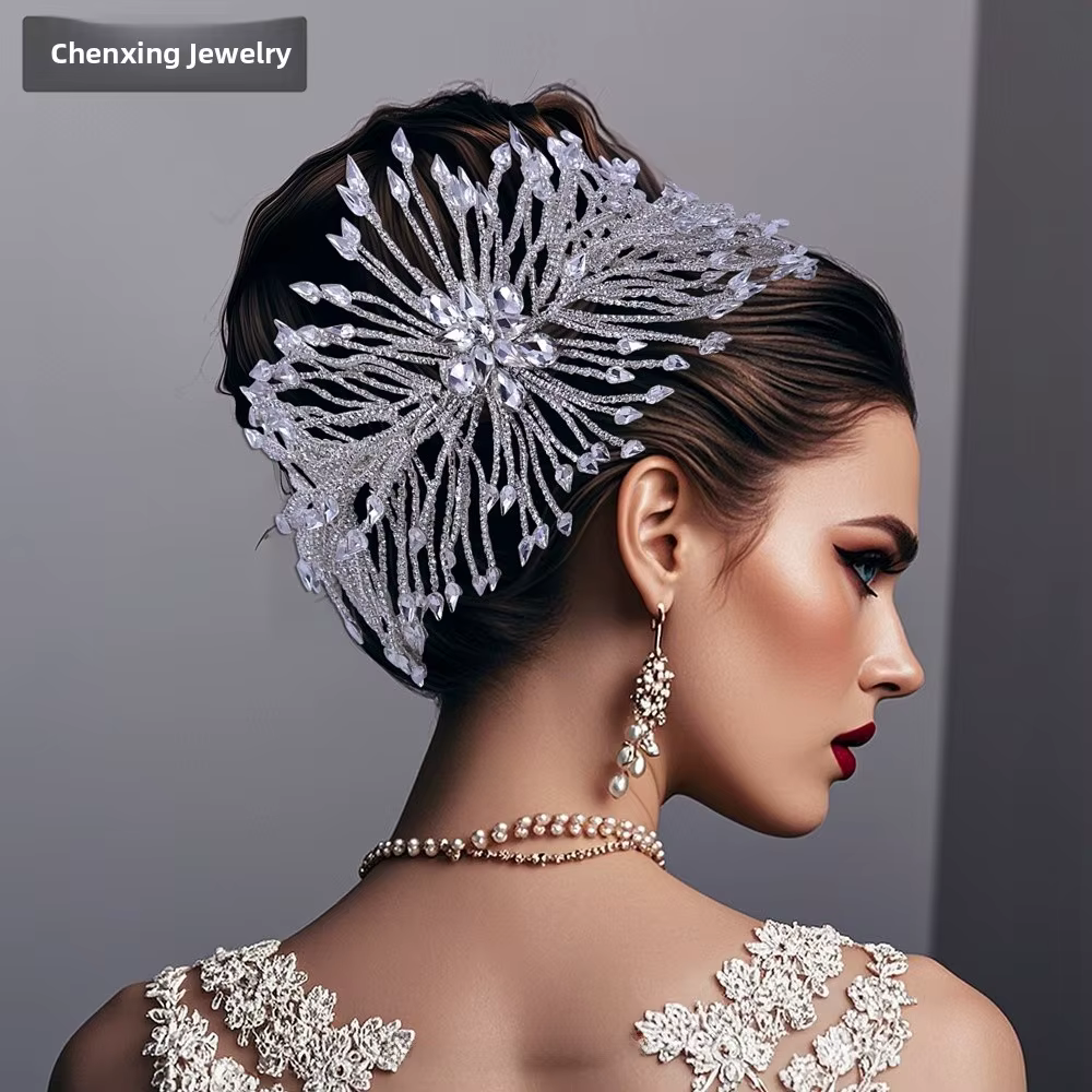 Accessoires de cheveux de mariée créatifs faits à la main en diamant