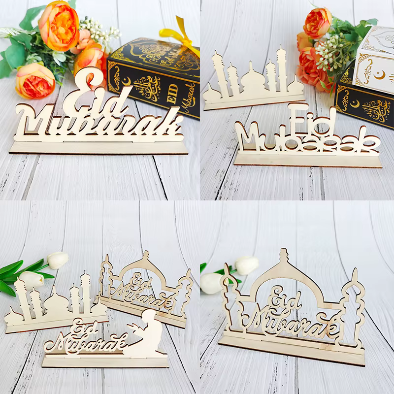 Ornements en bois Eid Mubarak