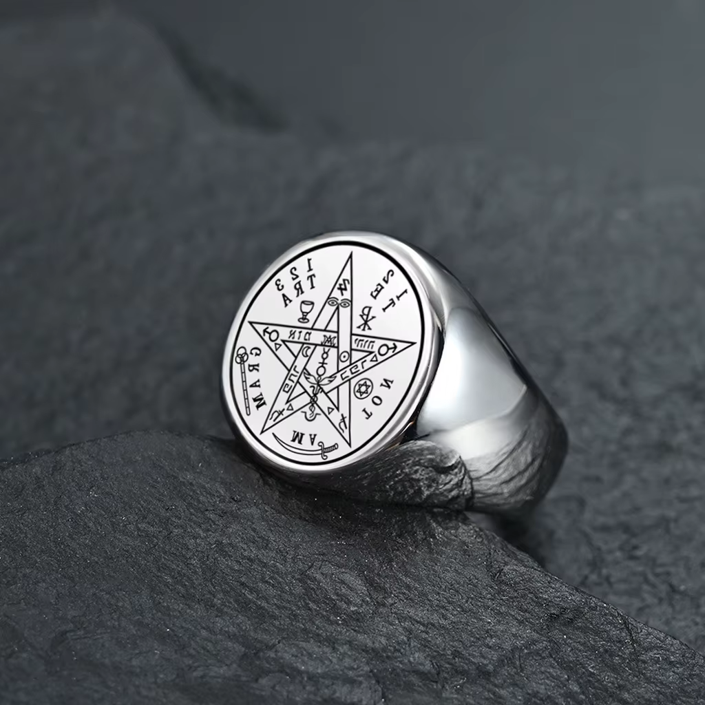 Anneaux de pentagramme hébreu Tetragrammaton juif