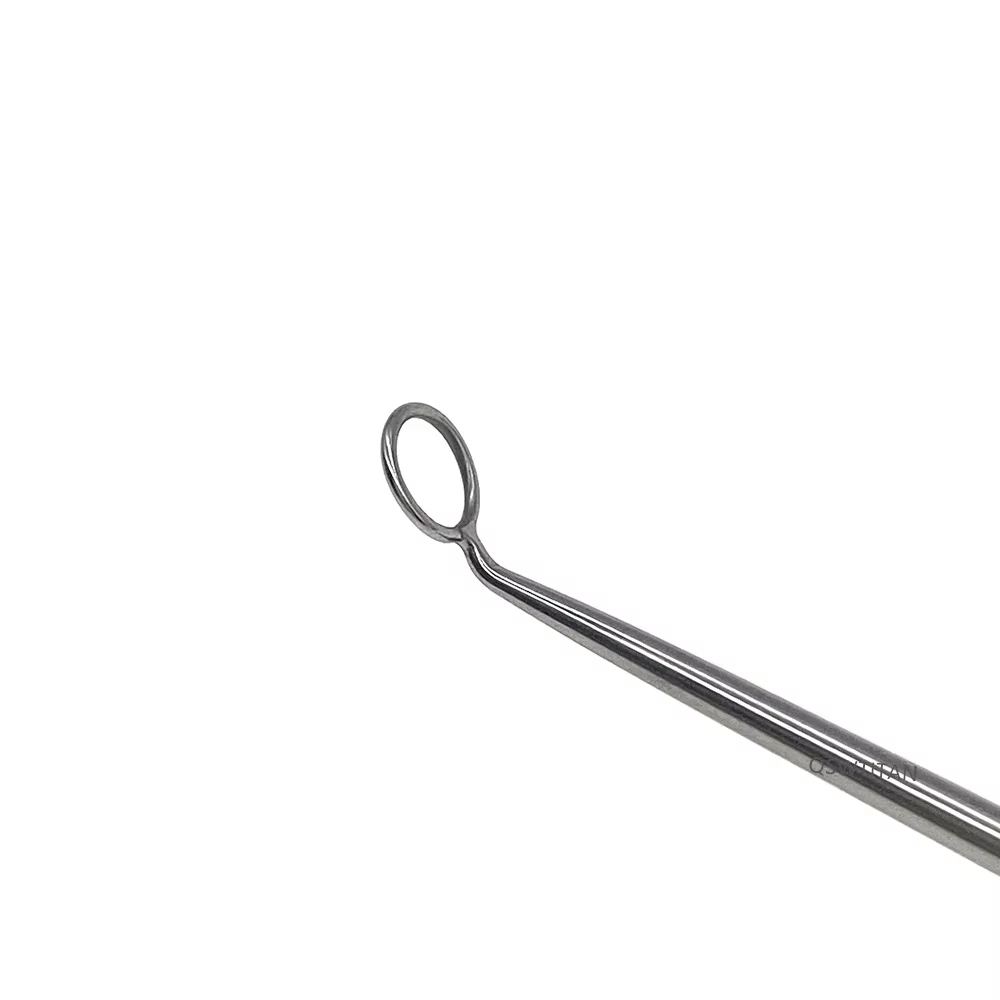 Curette à micro-anneaux avec pointe d'anneau droite 45