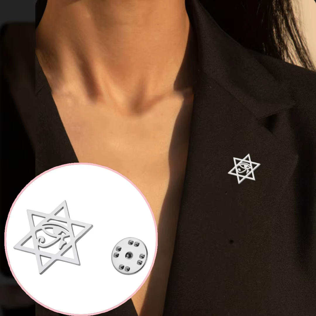 LIKGREAT étoile de David broche oeil d'horus hexagramme