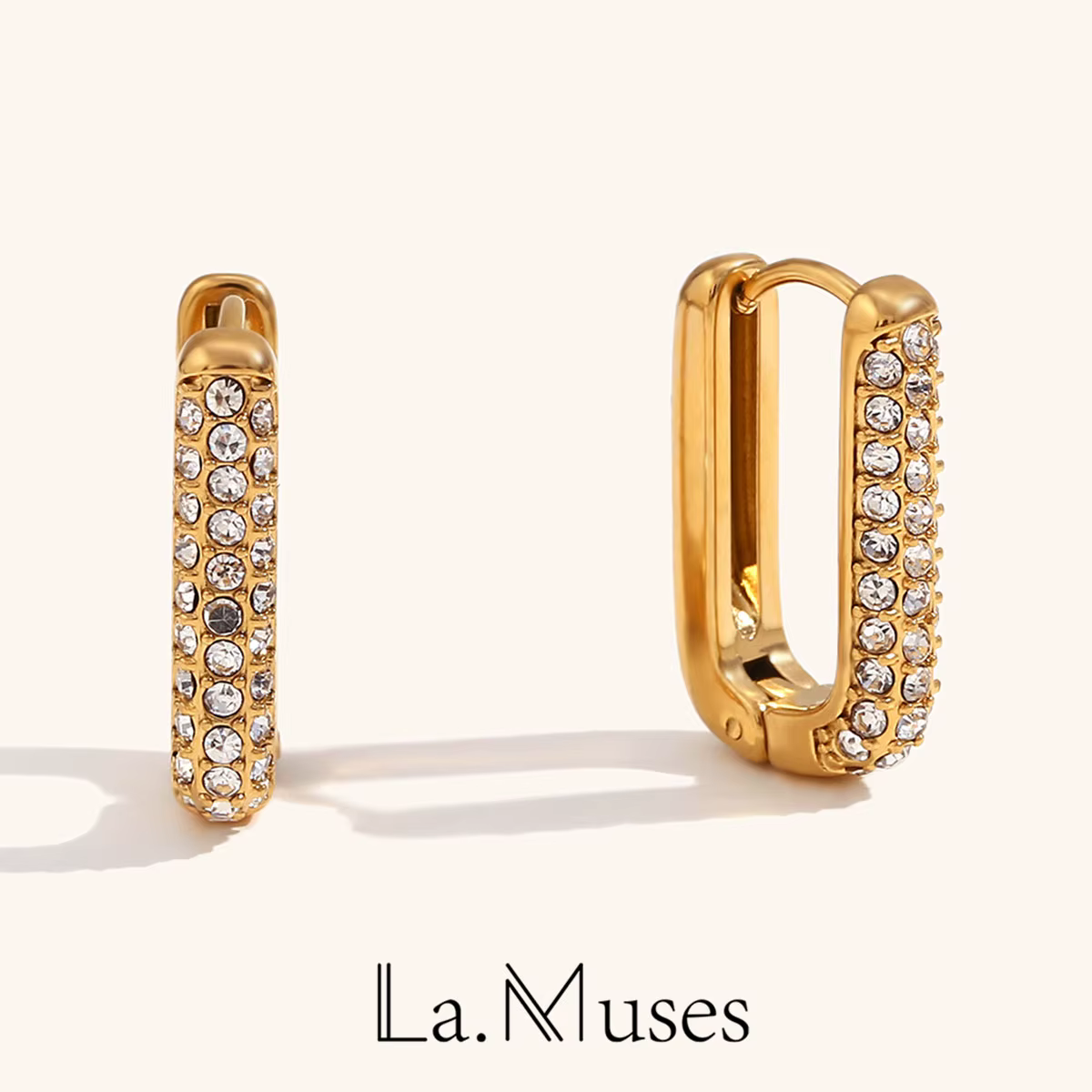 La.Muses – boucles d'oreilles de luxe en zircone cubique blanche