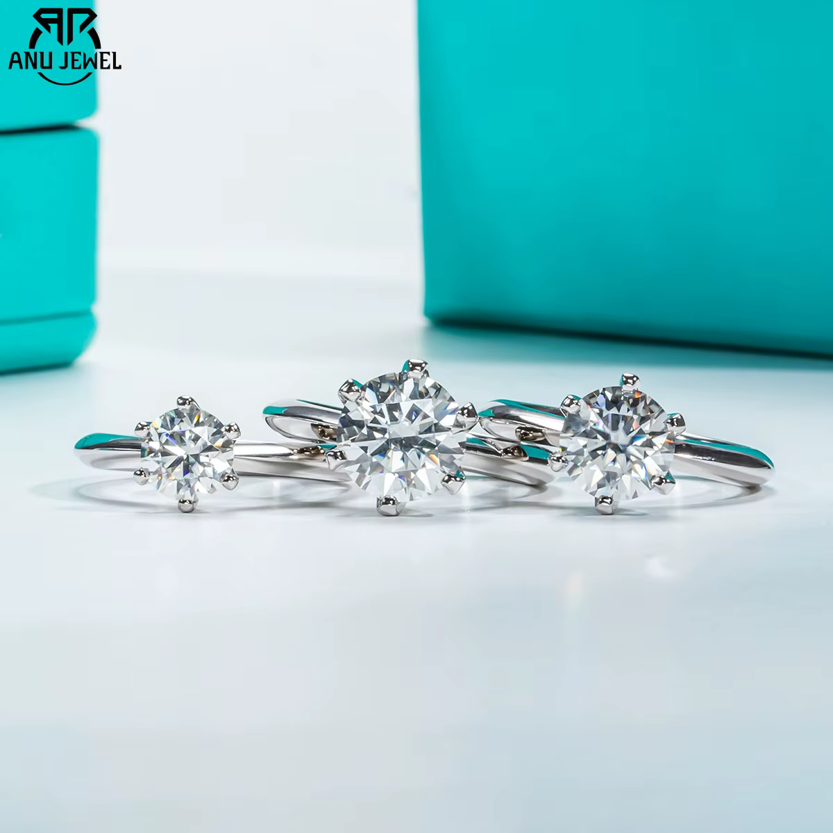 AnuJewel-Bague de fiançailles, 1ct, 2ct, 3ct, 5ct