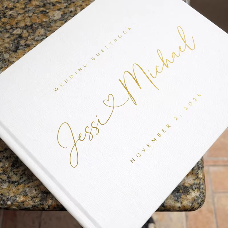 Livre d'or de mariage personnalisé élégant et minimaliste