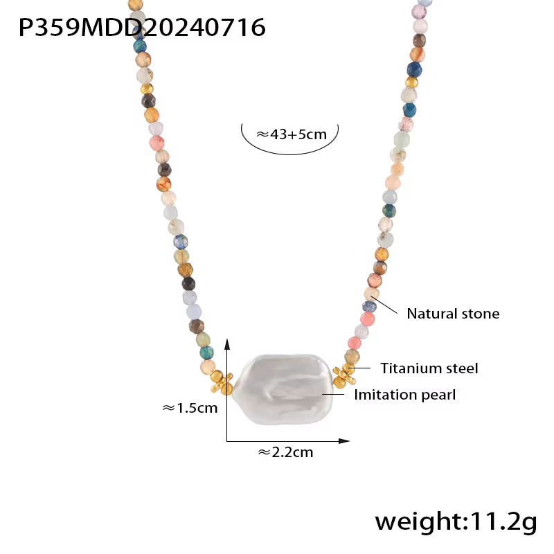 Collier de Charbon Naturel Baroque pour Femme
