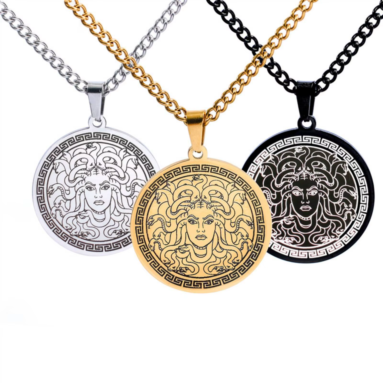 Collier pendentif méduse de la mythologie de la Grèce antique pour femmes et filles