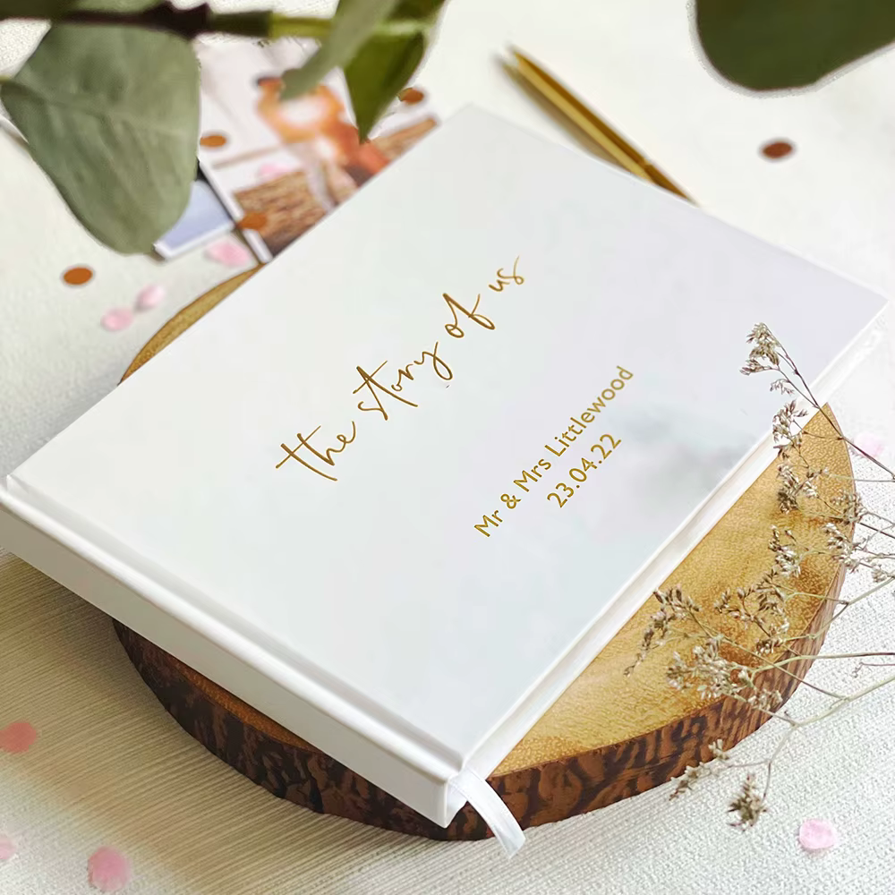 Livre d'or blanc personnalisé pour mariage