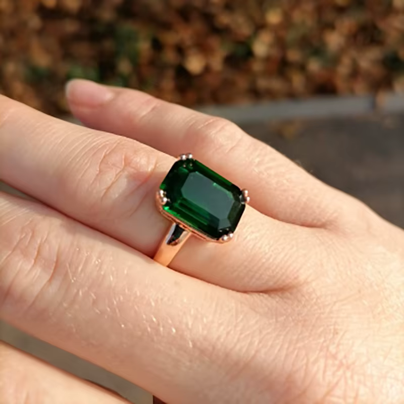 Bague de mariage grand carré en cristal
